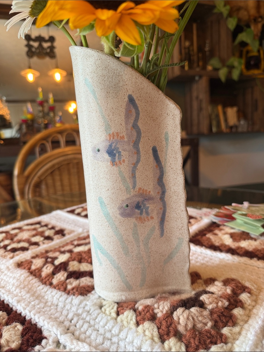 Handmade Ceramic Fish Vase - Picture 4 of 5